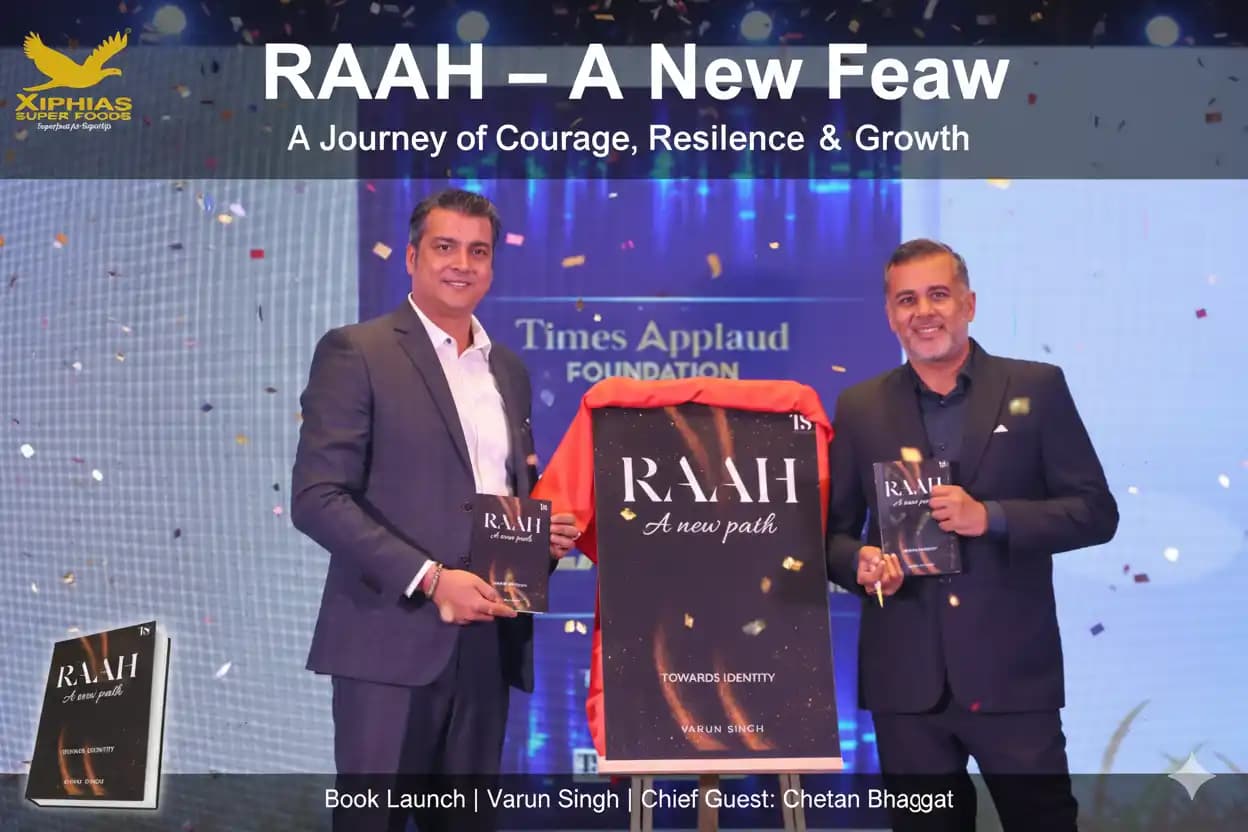 Varun Singh Launches “RAAH – A New Path” at Book Turner Gala 2025 with Chetan Bhagat